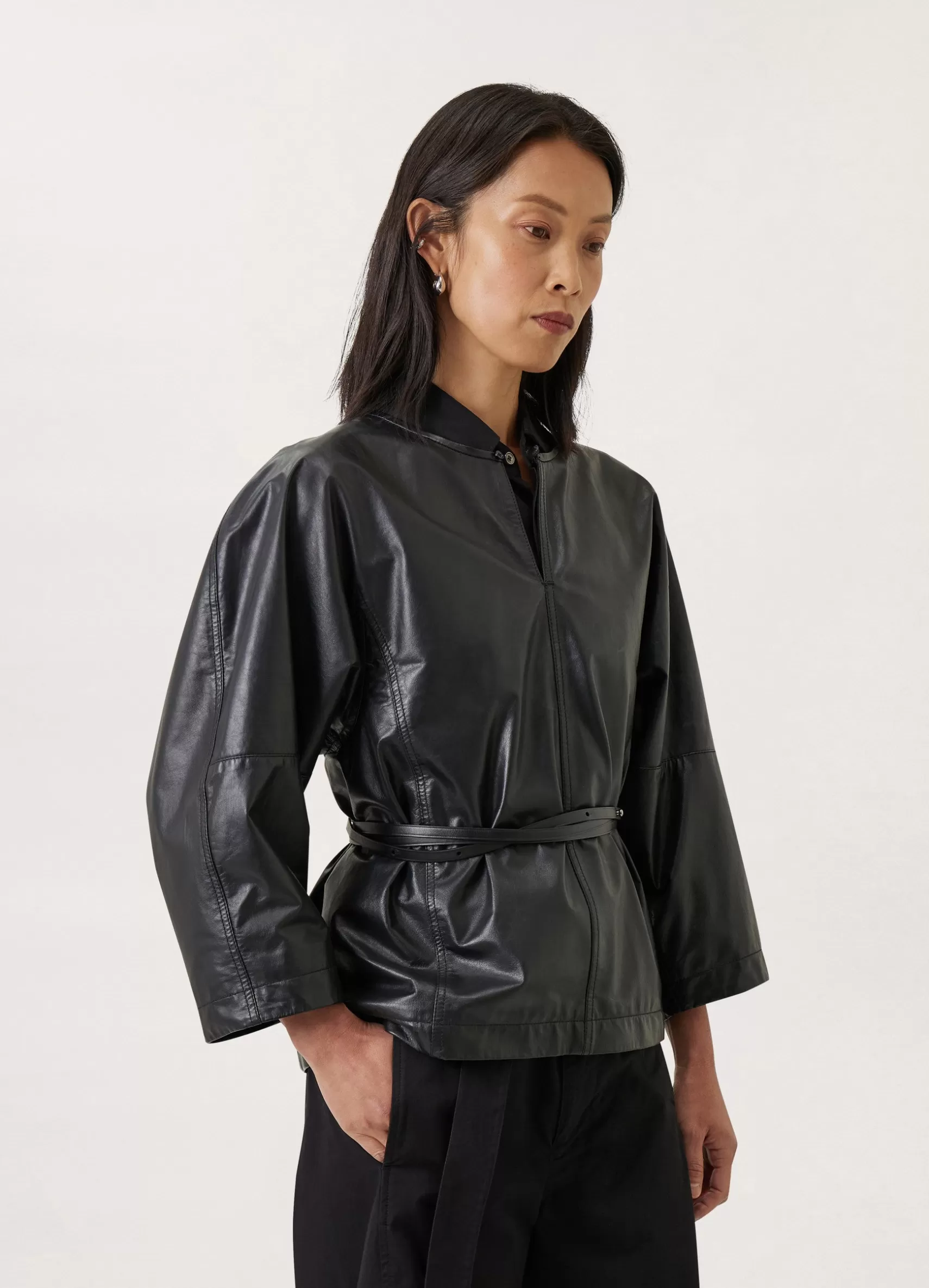 Belted Soft Leather Top<LEMAIRE Clearance