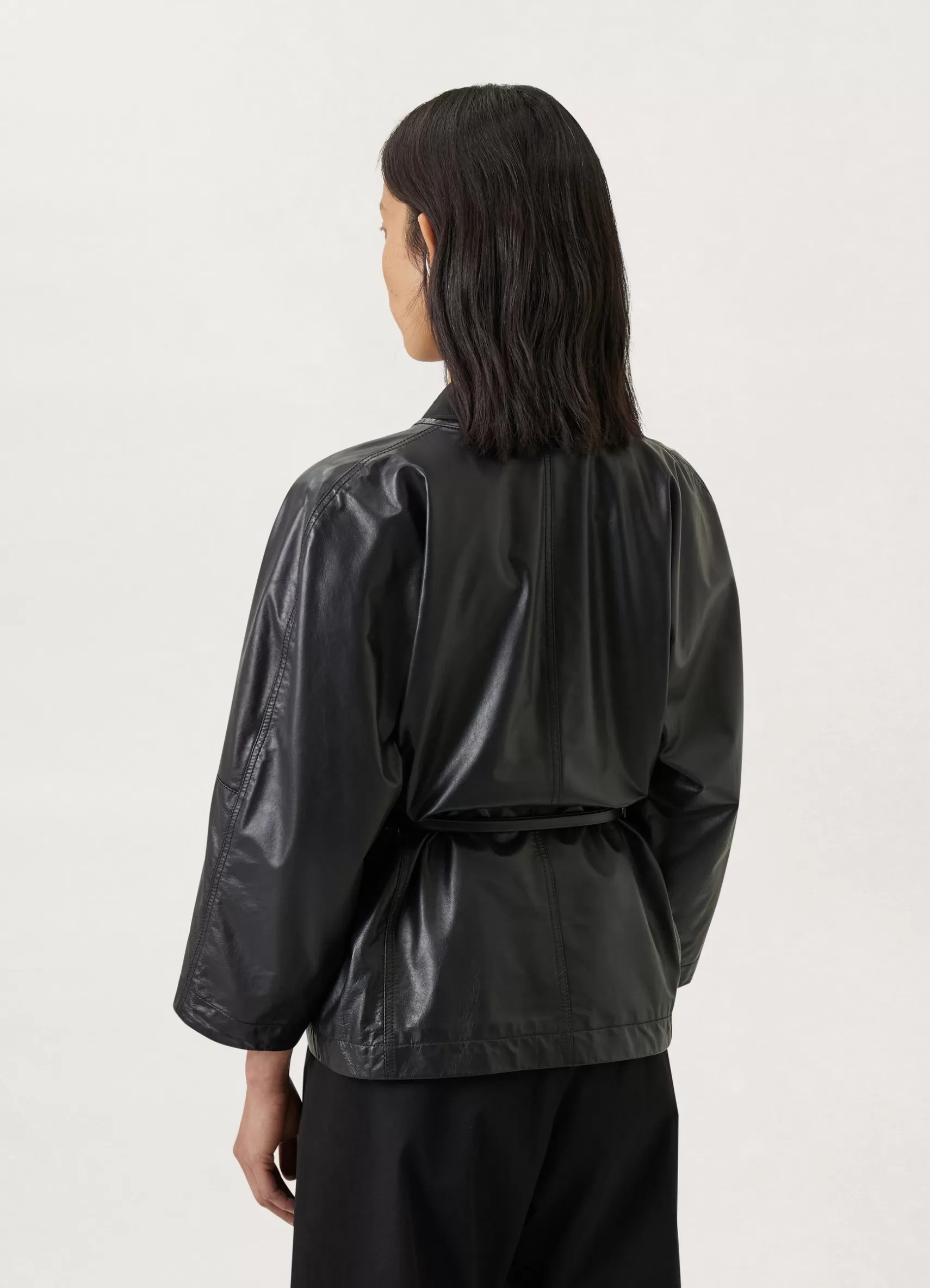 Belted Soft Leather Top<LEMAIRE Clearance