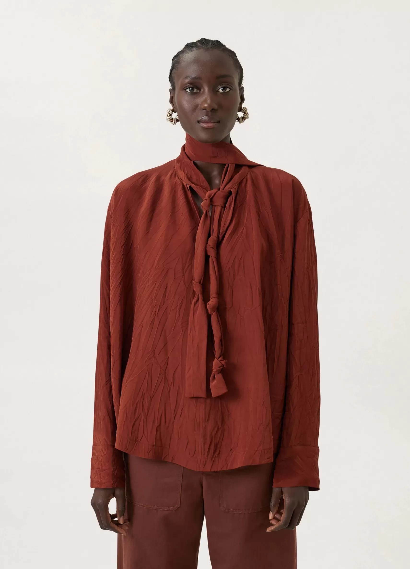 Blouse With Knotted Scarf<LEMAIRE Sale