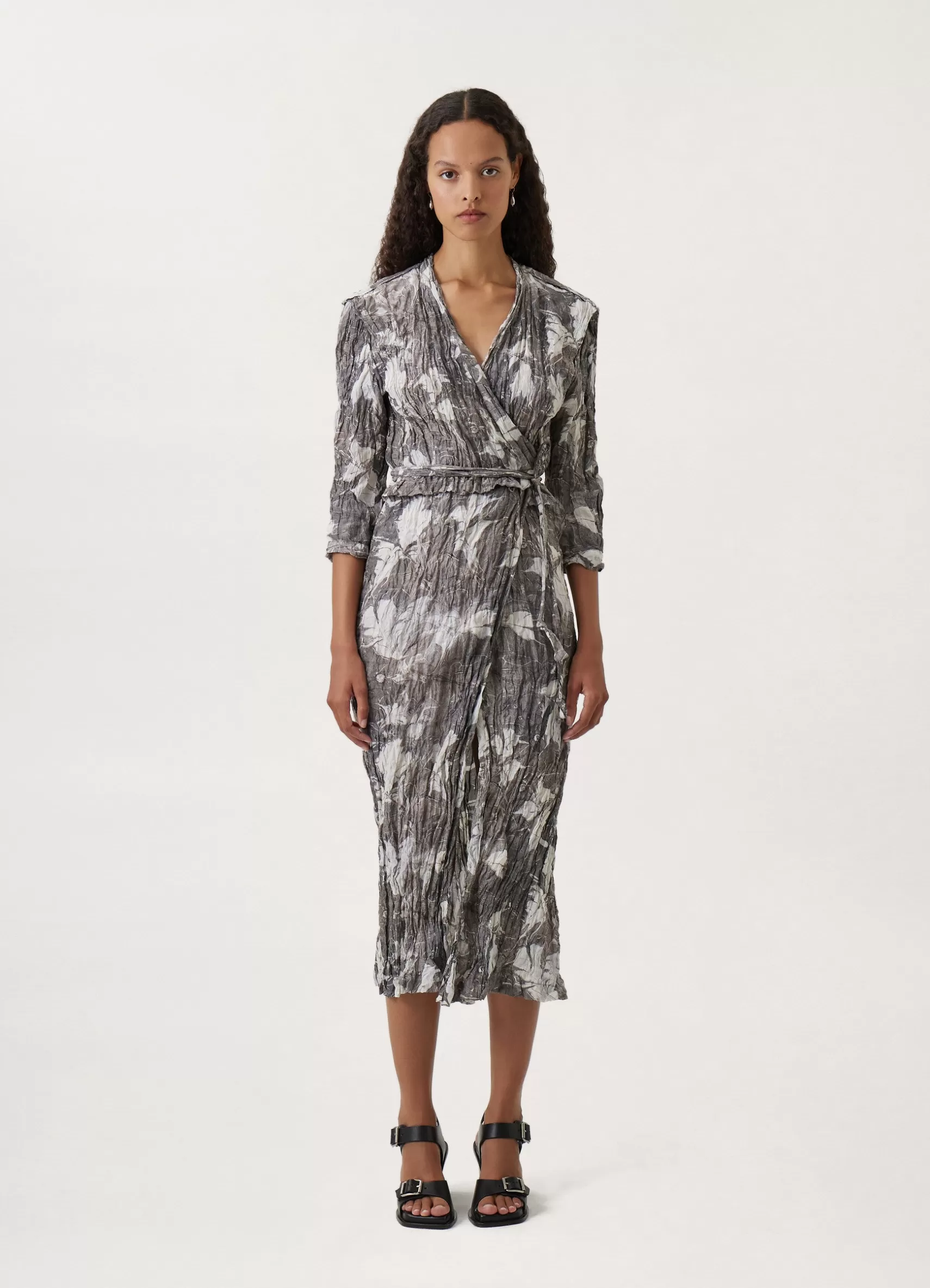 Crinkled Wrap Over Dress<LEMAIRE Cheap