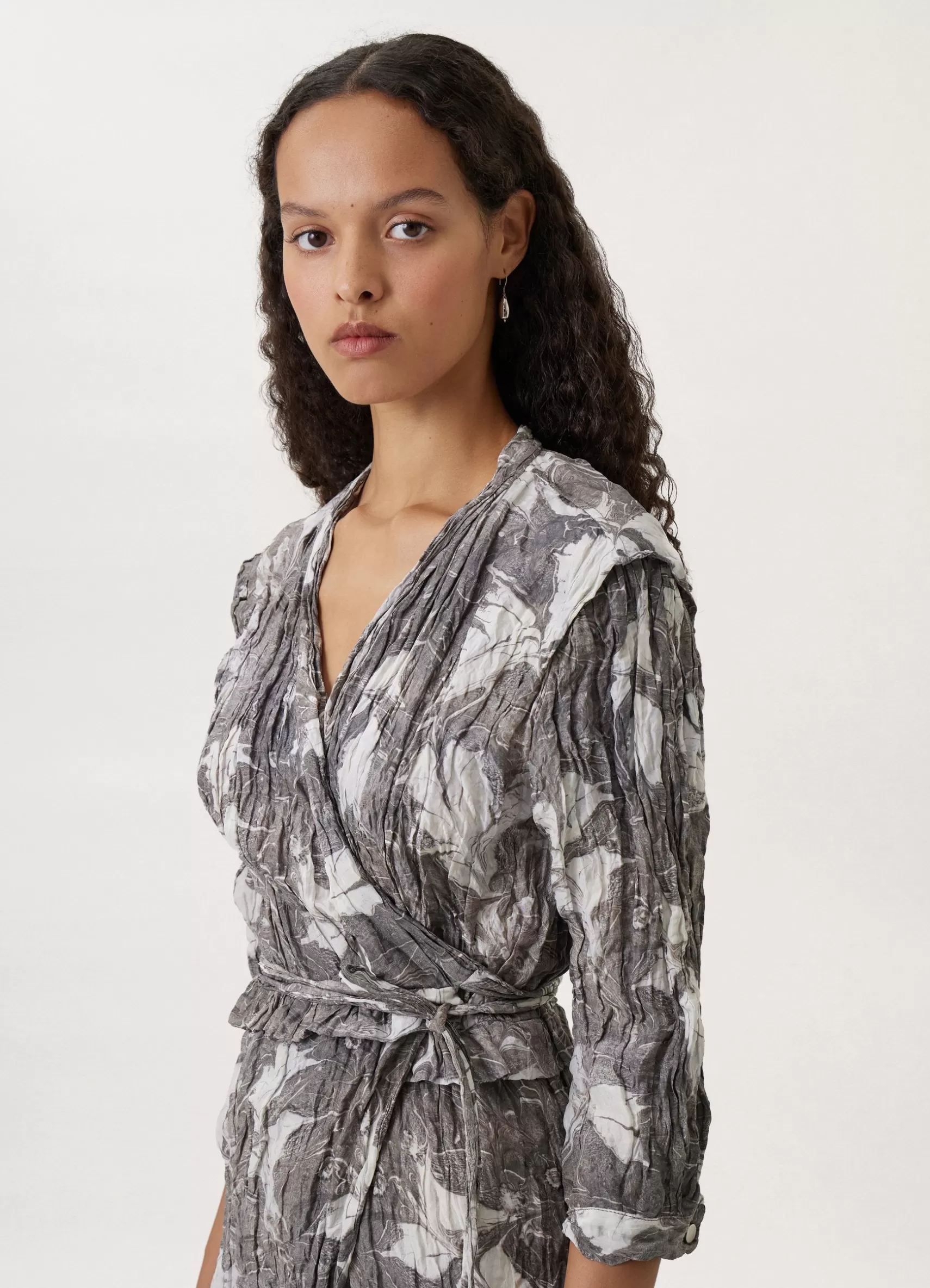 Crinkled Wrap Over Dress<LEMAIRE Cheap