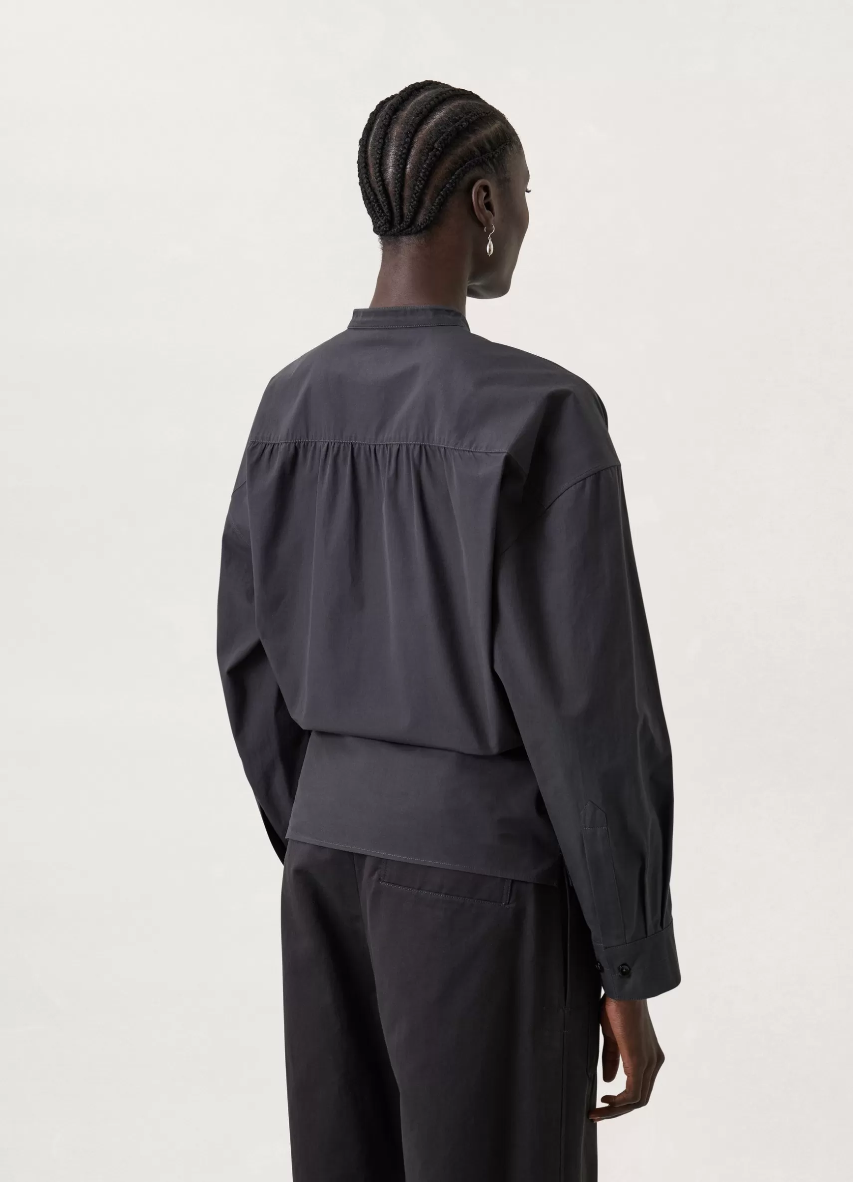 Officer Collar Twisted Shirt<LEMAIRE Clearance