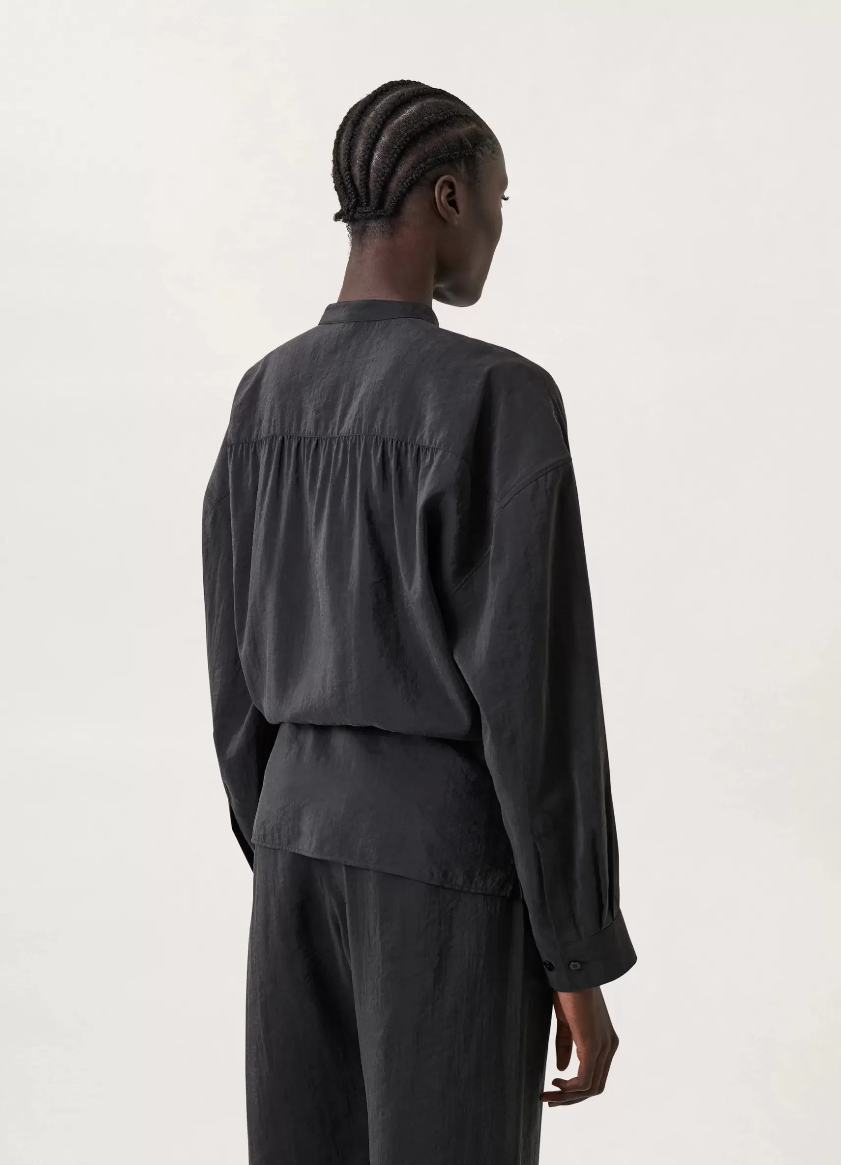 Officer Collar Twisted Shirt<LEMAIRE Cheap