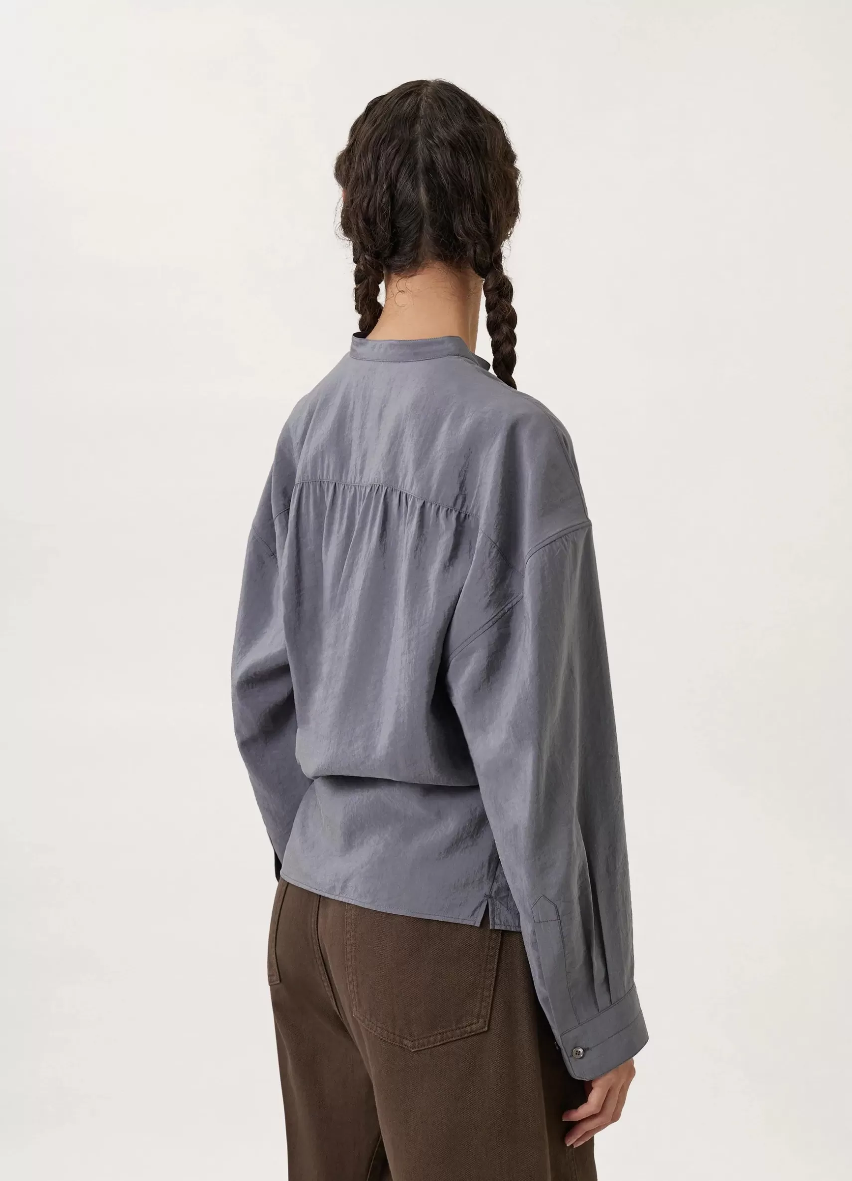 Officer Collar Twisted Shirt<LEMAIRE Flash Sale