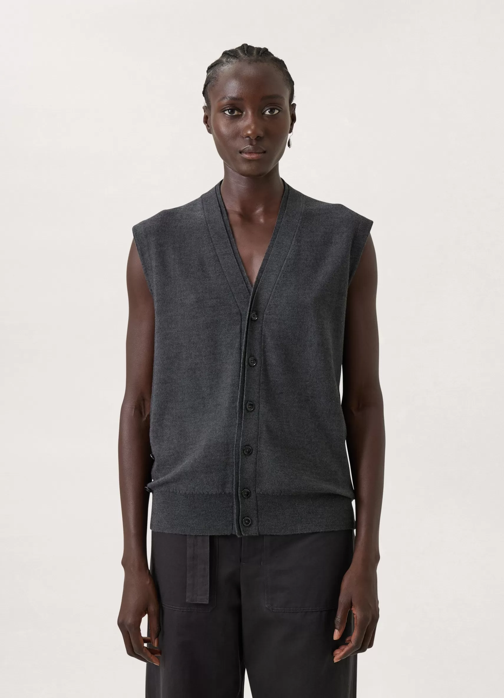 Sleeveless Twisted Cardigan<LEMAIRE Cheap