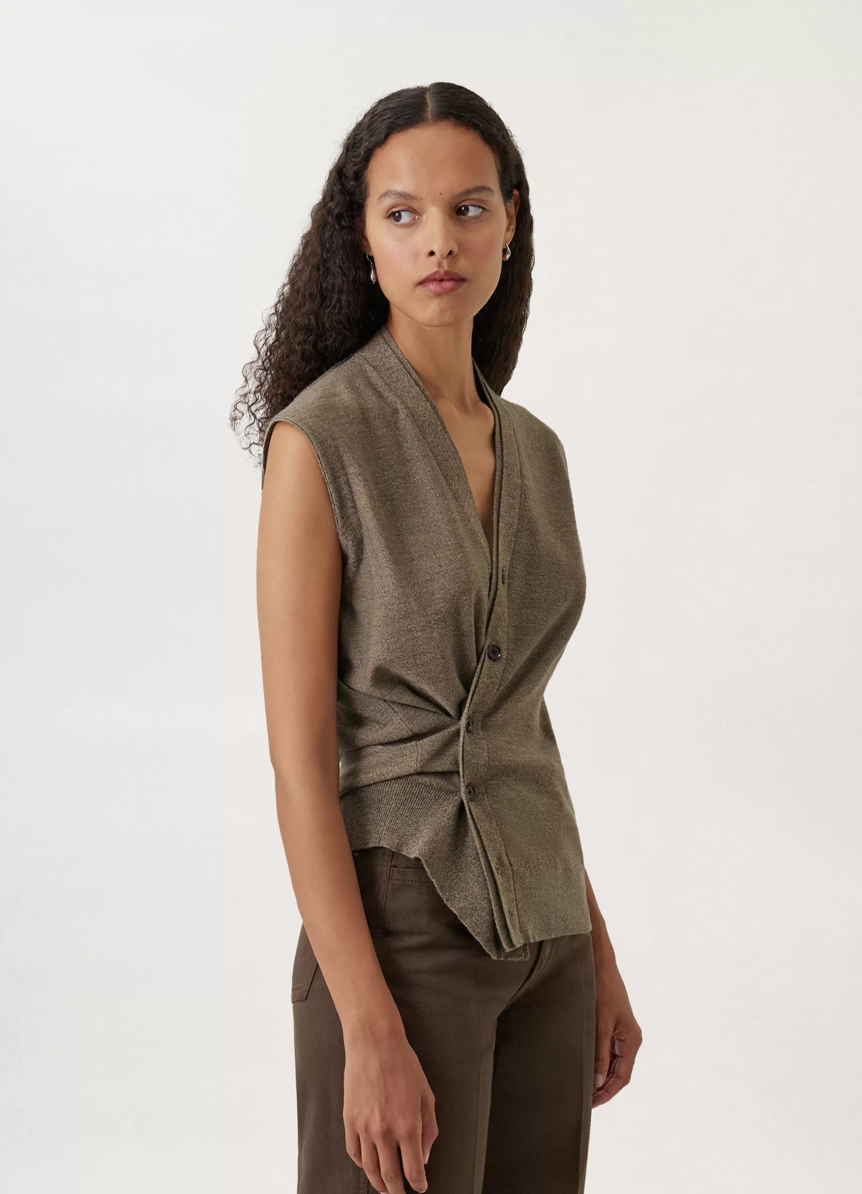 Sleeveless Twisted Cardigan<LEMAIRE Discount
