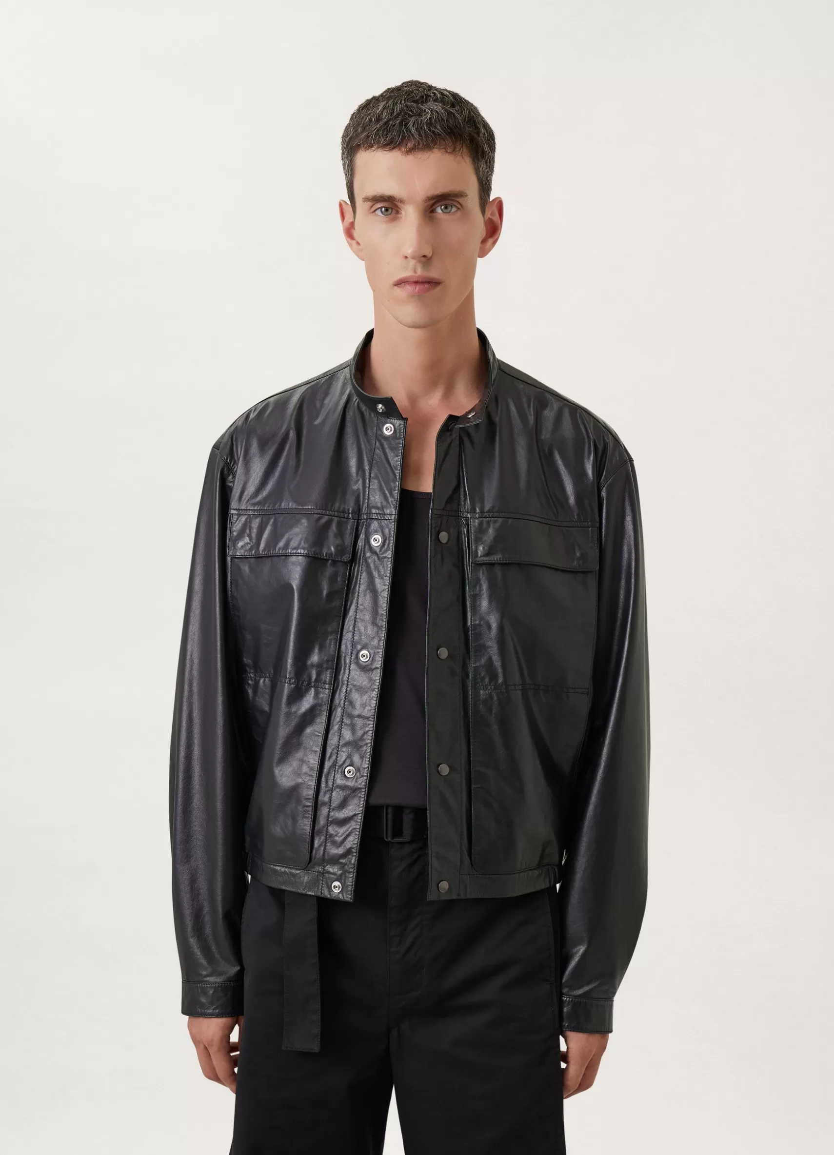 Stand Collar Leather Blouson<LEMAIRE Best Sale