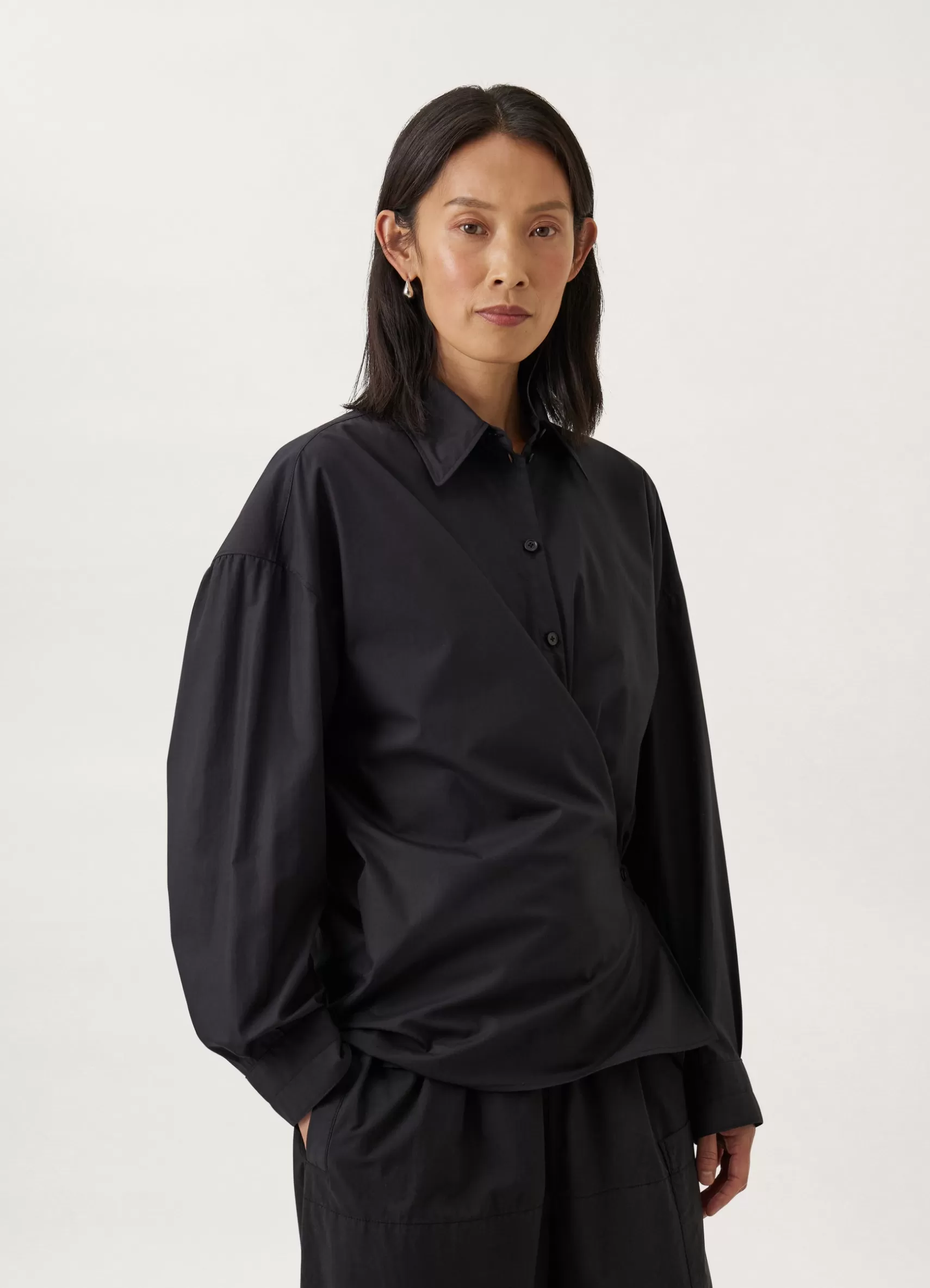 Straight Collar Twisted Shirt<LEMAIRE Shop